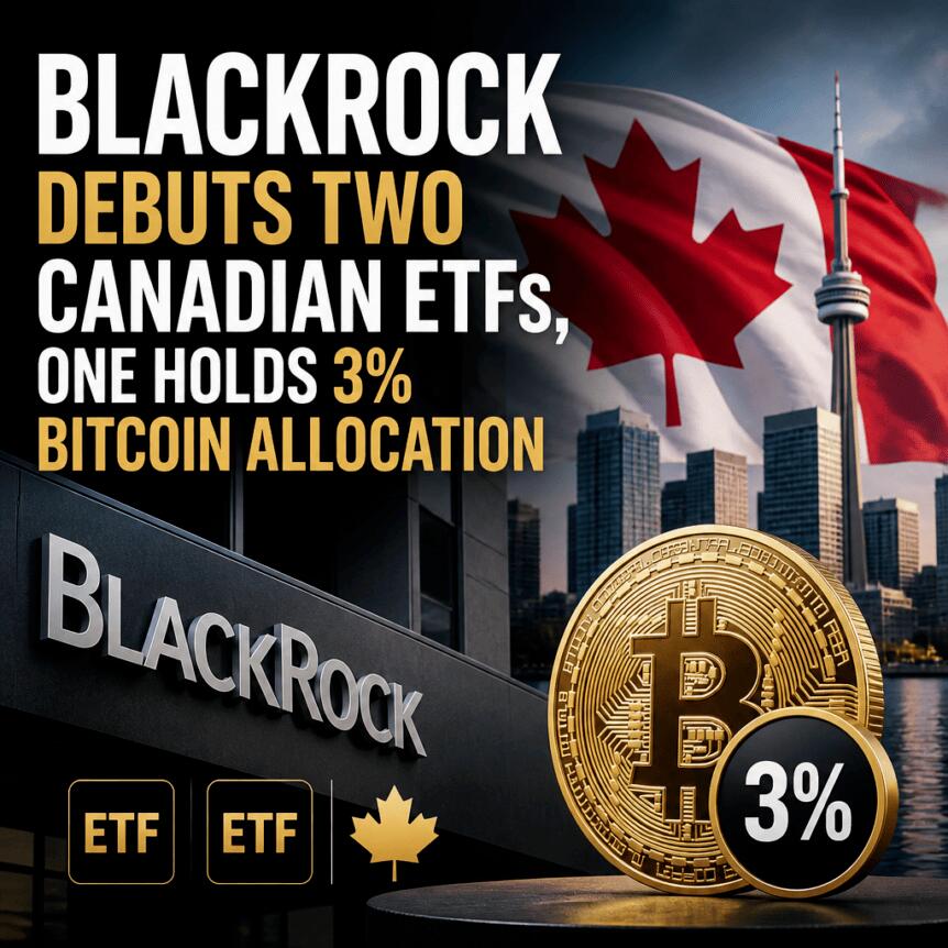 Blackrock Debuts Two Canadian Etfs, One Holds 3% Bitcoin Allocation
