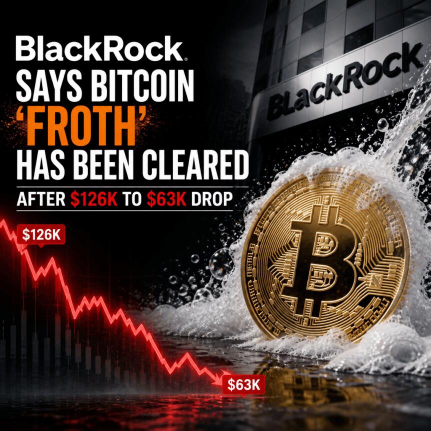 Blackrock Says Bitcoin ‘froth’ Has Been Cleared After $126k To $63k Drop