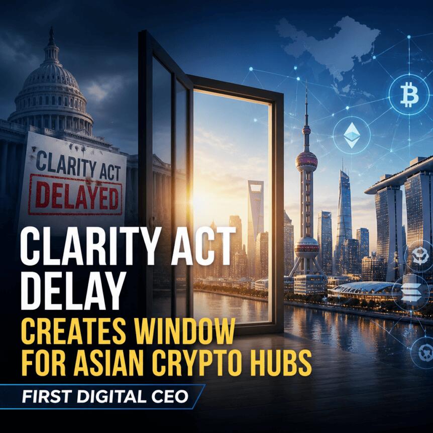 CLARITY Act Delay Creates Window for Asian Crypto Hubs: First Digital CEO Clarity Act Delay Creates Window For Asian Crypto Hubs: First Digital Ceo