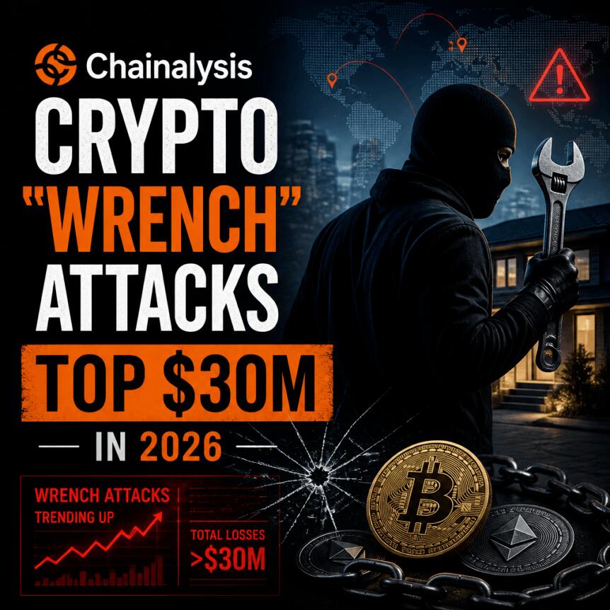 Chainalysis: Crypto “wrench” Attacks Top $30m In 2026