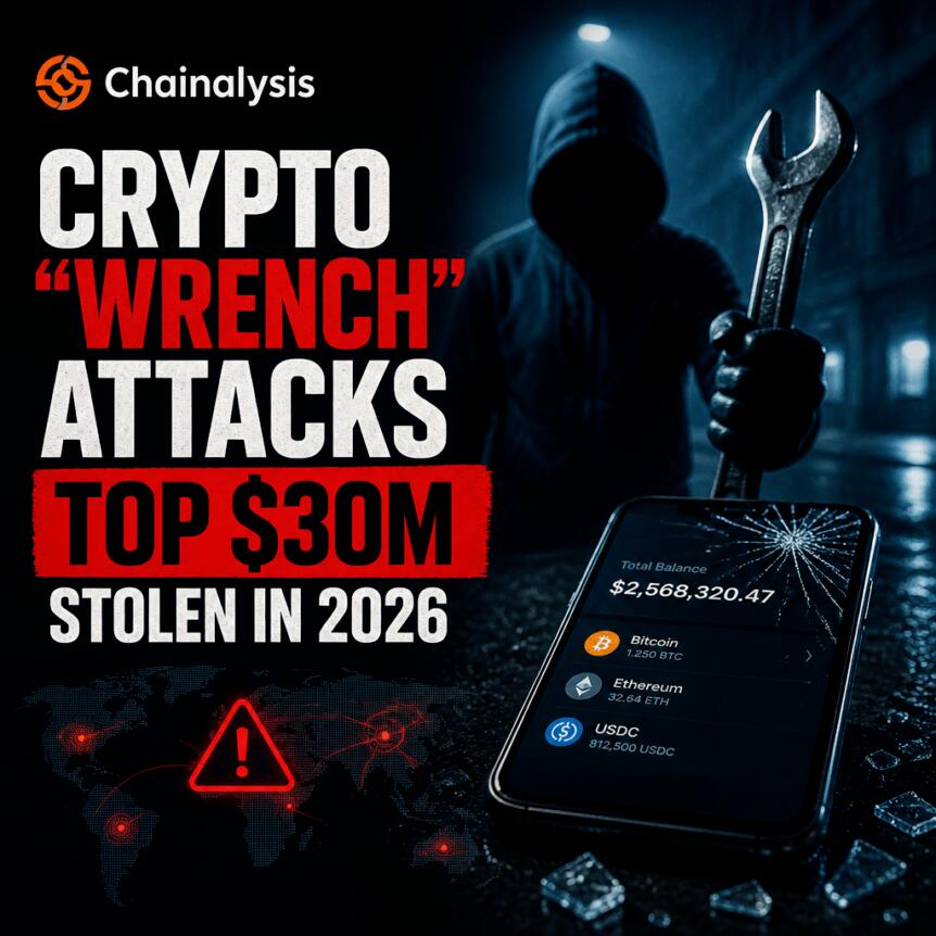 Chainalysis: Crypto “wrench” Attacks Top $30m Stolen In 2026