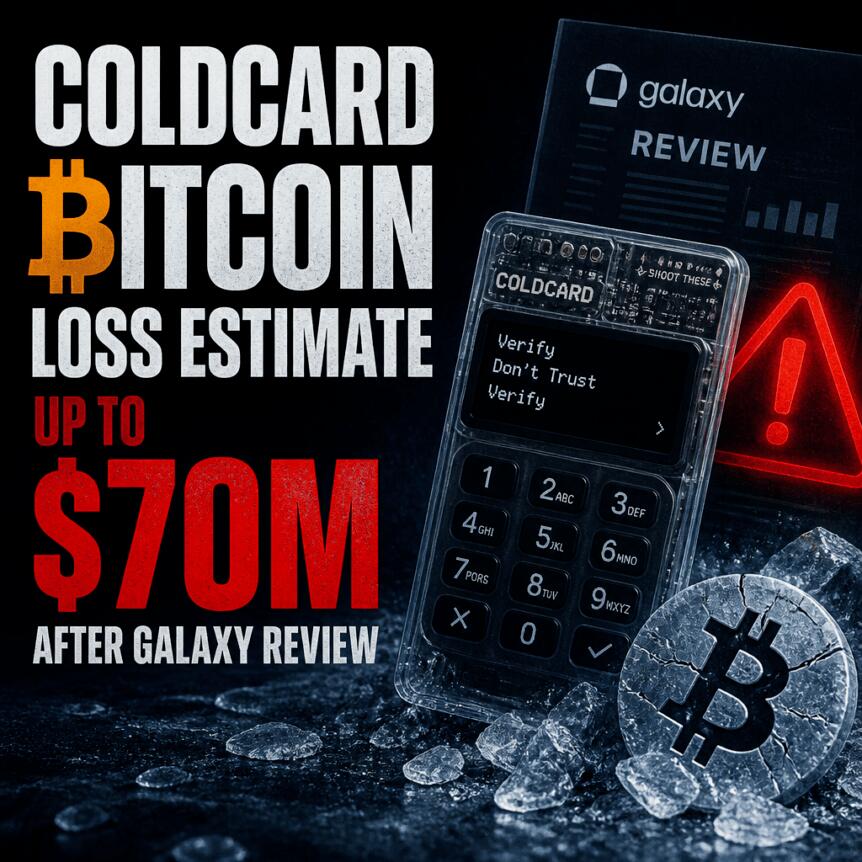 Coldcard Bitcoin Loss Estimate Up To $70m After Galaxy Review