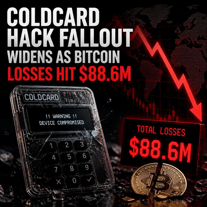 Coldcard Hack Fallout Widens as Bitcoin Losses Hit $88.6M Coldcard Hack Fallout Widens As Bitcoin Losses Hit $88.6m