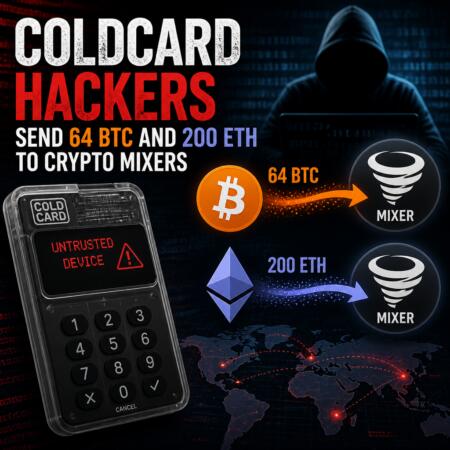 Coldcard Hackers Send 64 BTC and 200 ETH to Crypto Mixers Coldcard Hackers Send 64 Btc And 200 Eth To Crypto Mixers
