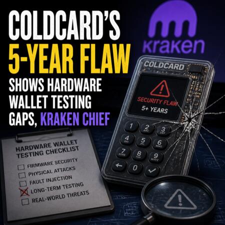 Coldcard’s 5-Year Flaw Shows Hardware Wallet Testing Gaps, Kraken Chief Coldcard’s 5-Year Flaw Shows Hardware Wallet Testing Gaps, Kraken Chief