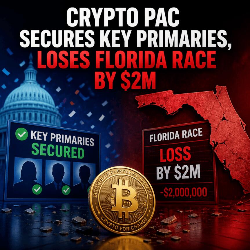 Crypto Pac Secures Key Primaries, Loses Florida Race By $2m