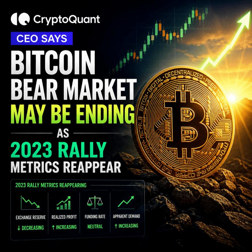 Cryptoquant Ceo Says Bitcoin Bear Market May Be Ending As 2023 Rally Metrics Reappear