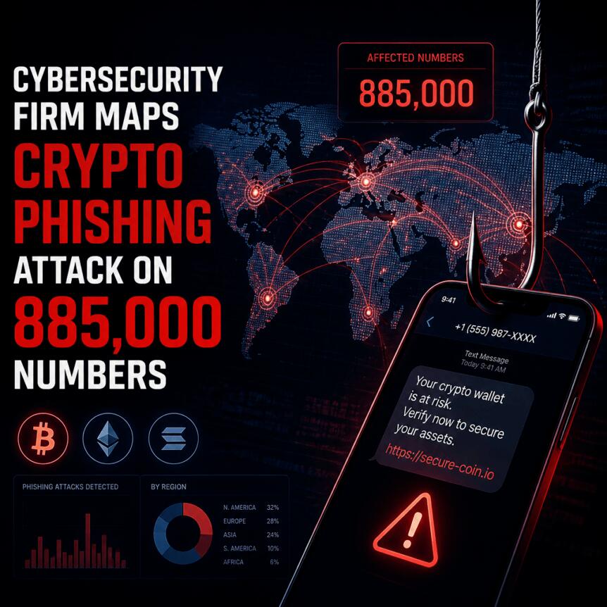 Cybersecurity Firm Maps Crypto Phishing Attack on 885,000 Numbers Cybersecurity Firm Maps Crypto Phishing Attack On 885,000 Numbers
