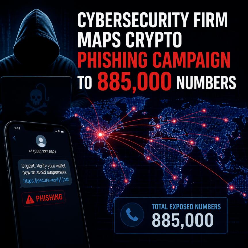 Cybersecurity Firm Maps Crypto Phishing Campaign To 885,000 Numbers