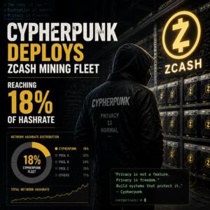 Cypherpunk Deploys Zcash Mining Fleet, Reaching 18% of Hashrate Cypherpunk Deploys Zcash Mining Fleet, Reaching 18% Of Hashrate