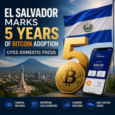 El Salvador Marks 5 Years of Bitcoin Adoption, Cites Domestic Focus El Salvador Marks 5 Years Of Bitcoin Adoption, Cites Domestic Focus