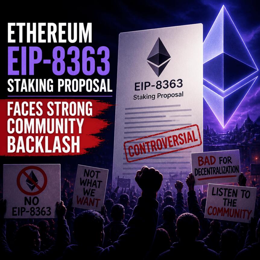 Ethereum EIP-8363 Staking Proposal Faces Strong Community Backlash Ethereum Eip-8363 Staking Proposal Faces Strong Community Backlash