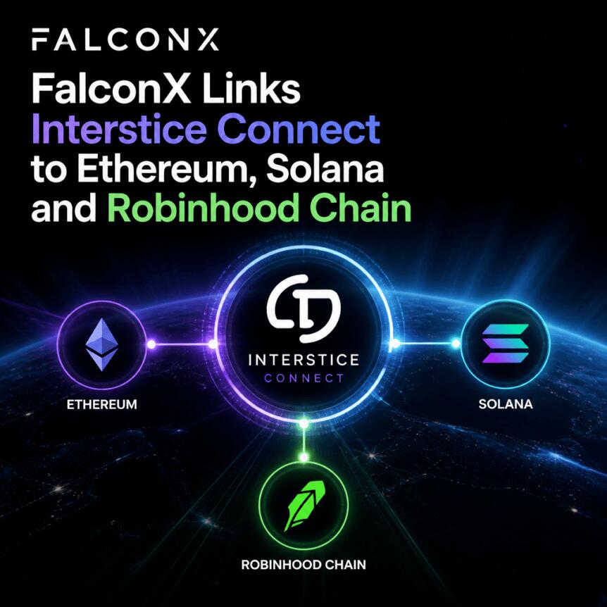 Falconx Links Interstice Connect To Ethereum, Solana And Robinhood Chain