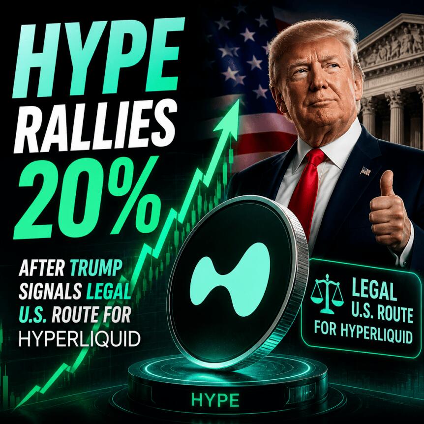 Hype Rallies 20% After Trump Signals Legal U.s. Route For Hyperliquid