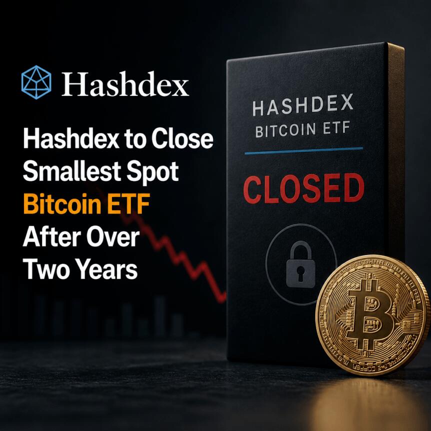 Hashdex To Close Smallest Spot Bitcoin Etf After Over Two Years