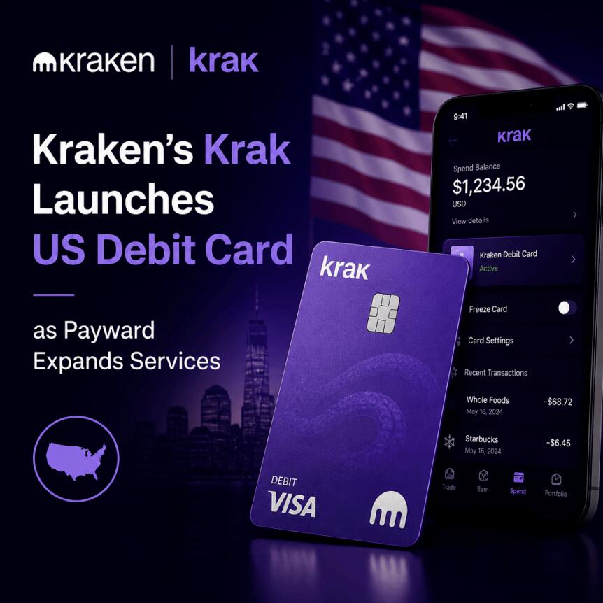 Kraken’s Krak Launches US Debit Card as Payward Expands Services Kraken’s Krak Launches Us Debit Card As Payward Expands Services