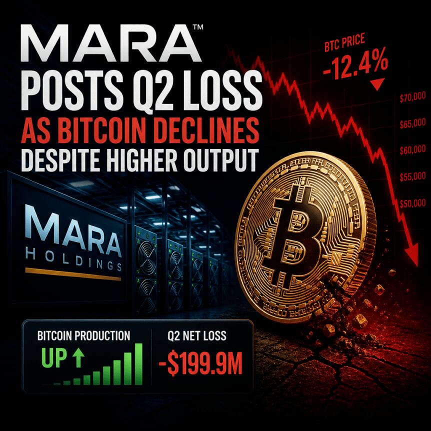 Mara Posts Q2 Loss As Bitcoin Declines Despite Higher Output