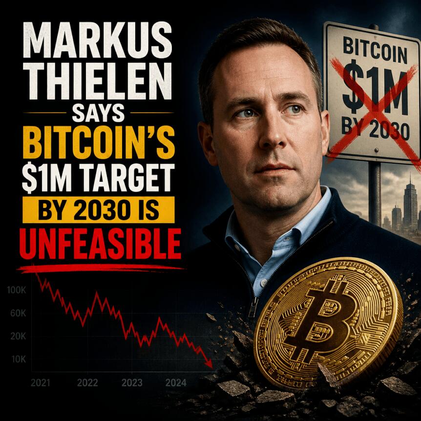 Markus Thielen Says Bitcoin’s $1M Target by 2030 Is Unfeasible