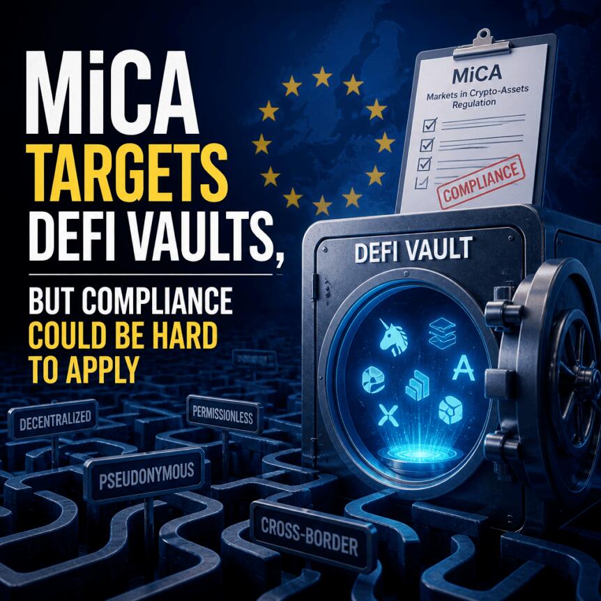 MiCA Targets DeFi Vaults, But Compliance Could Be Hard to Apply