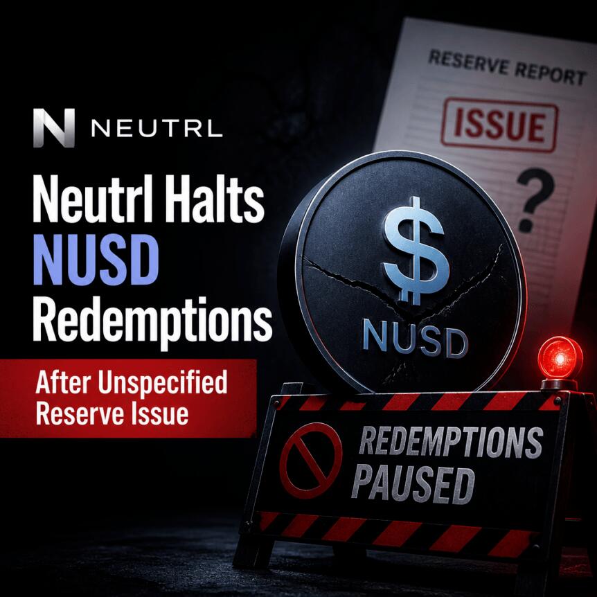 Neutrl Halts NUSD Redemptions After Unspecified Reserve Issue Neutrl Halts Nusd Redemptions After Unspecified Reserve Issue