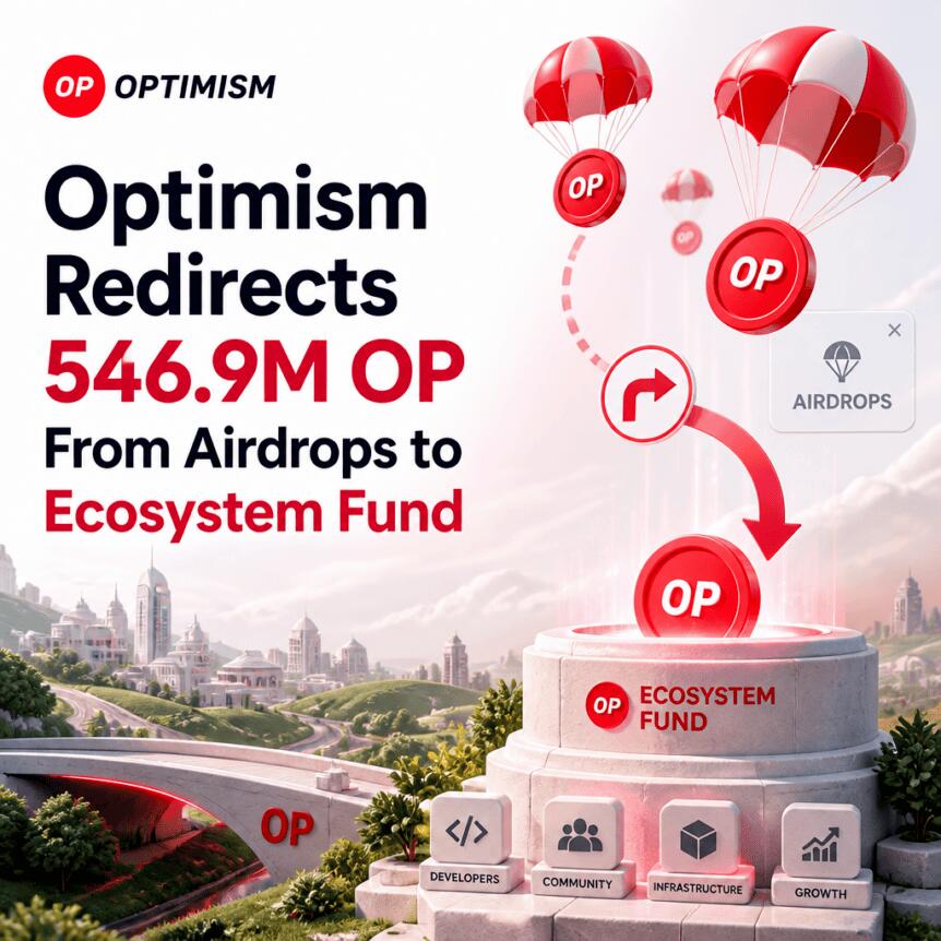 Optimism Redirects 546.9M OP From Airdrops to Ecosystem Fund