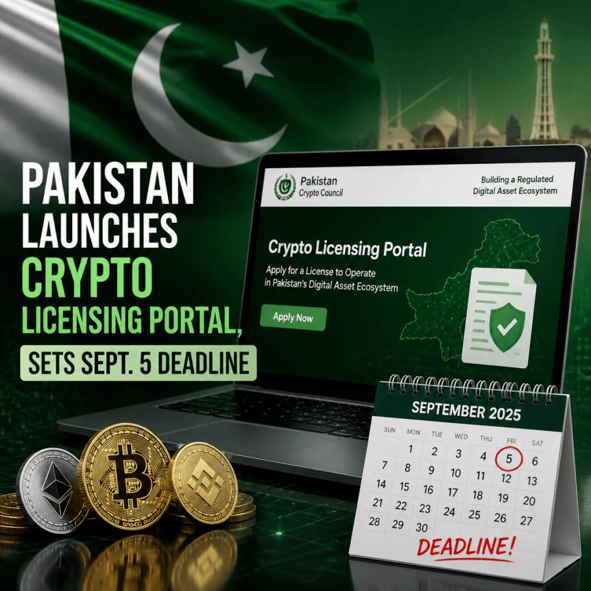 Pakistan Launches Crypto Licensing Portal, Sets Sept. 5 Deadline Pakistan Launches Crypto Licensing Portal, Sets Sept. 5 Deadline