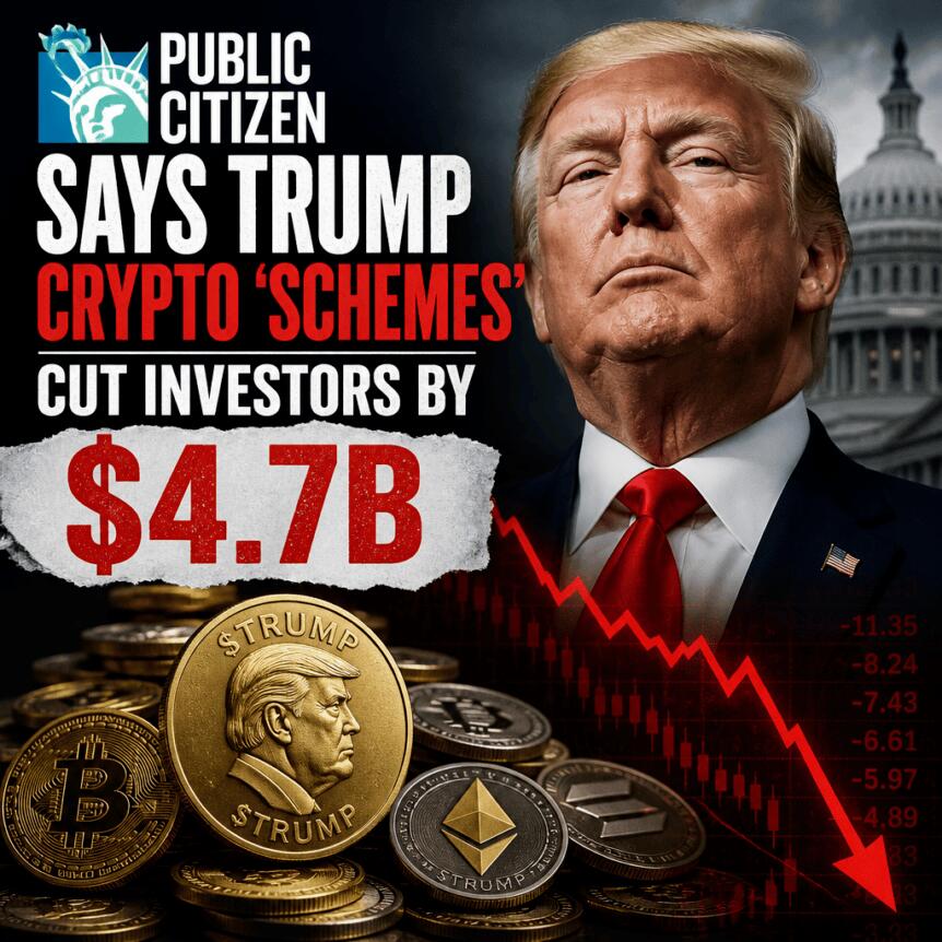 Public Citizen Says Trump Crypto ‘schemes’ Cut Investors By $4.7b