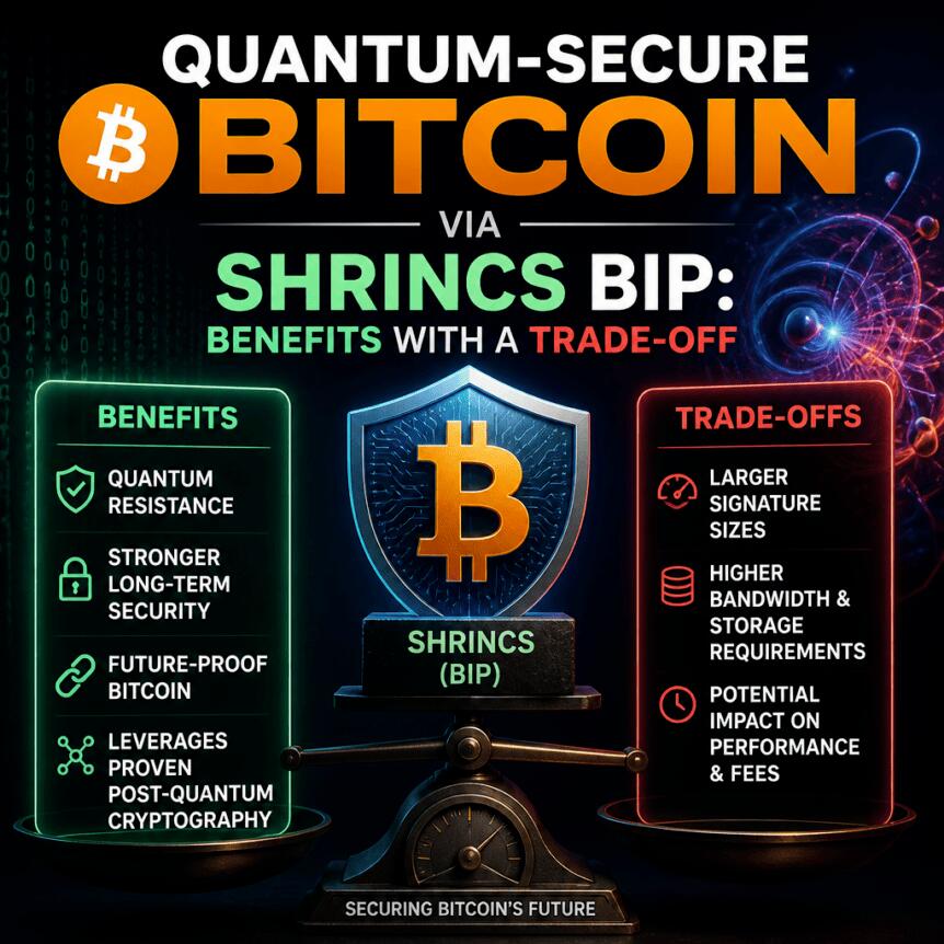 Quantum-Secure Bitcoin via SHRINCS BIP: Benefits With a Trade-Off