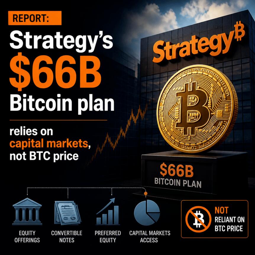 Report: Strategy’s $66b Bitcoin Plan Relies On Capital Markets, Not Btc Price