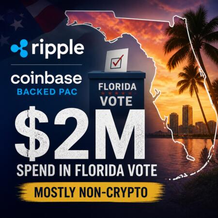 Ripple and Coinbase-Backed PAC Spend $2M in Florida Vote, Mostly Non-Crypto Ripple And Coinbase-Backed Pac Spend $2m In Florida Vote, Mostly Non-Crypto
