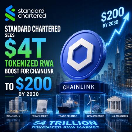 Standard Chartered Sees $4T Tokenized RWA Boost for Chainlink to $200 by 2030 Standard Chartered Sees $4t Tokenized Rwa Boost For Chainlink To $200 By 2030