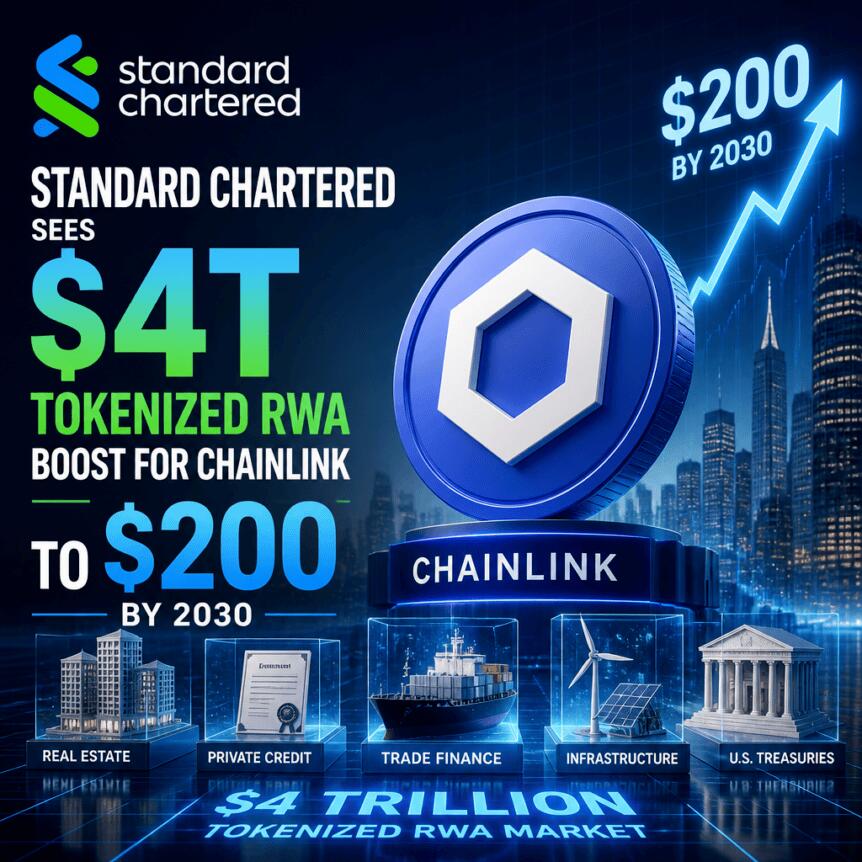 Standard Chartered Sees $4t Tokenized Rwa Boost For Chainlink To $200 By 2030