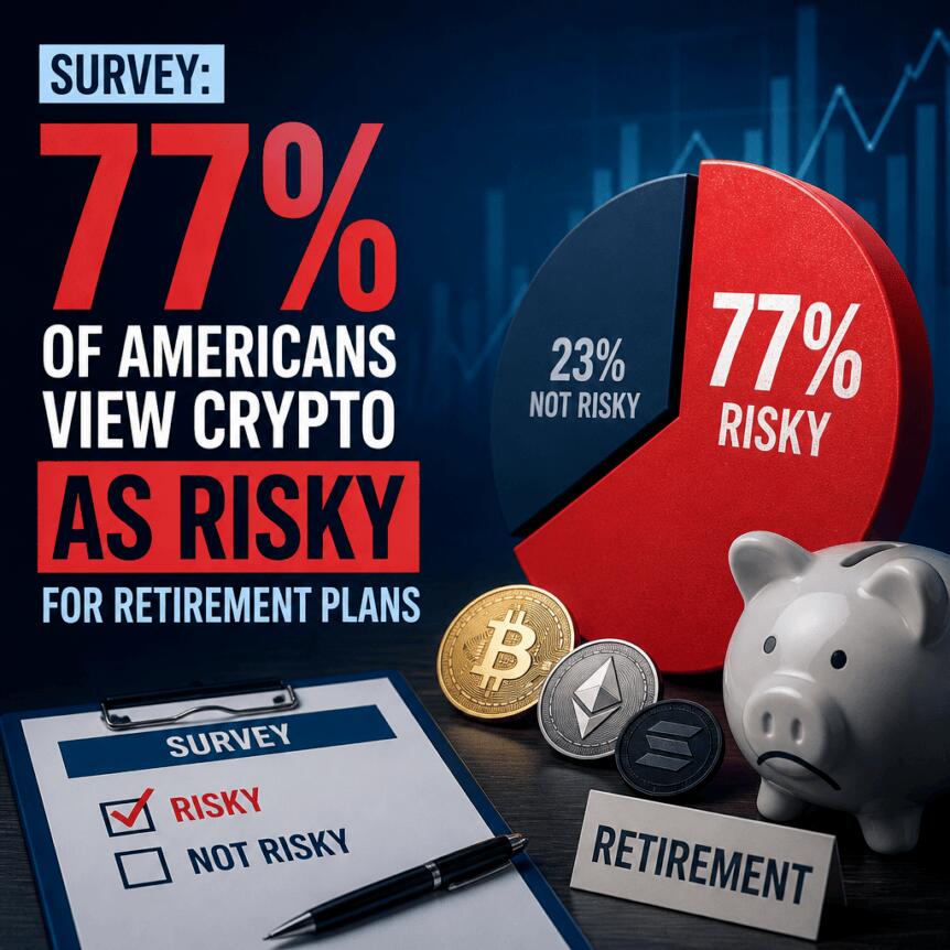Survey: 77% Of Americans View Crypto As Risky For Retirement Plans