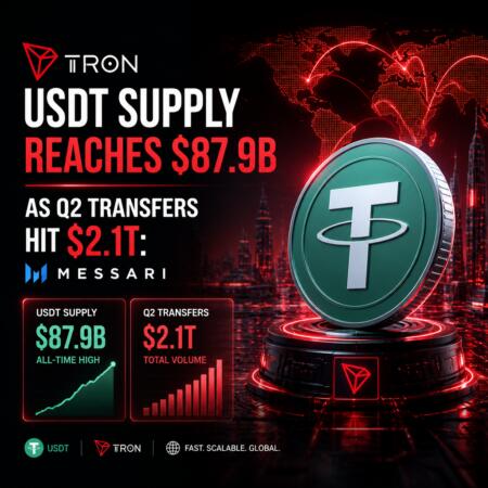 Tron Usdt Supply Reaches $87.9b As Q2 Transfers Hit $2.1t: Messari