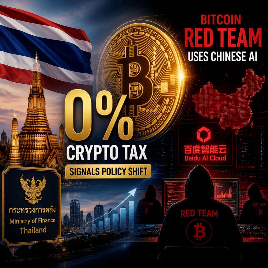 Thailand’s 0% Crypto Tax Signals Policy Shift As Bitcoin Red Team Uses Chinese Ai