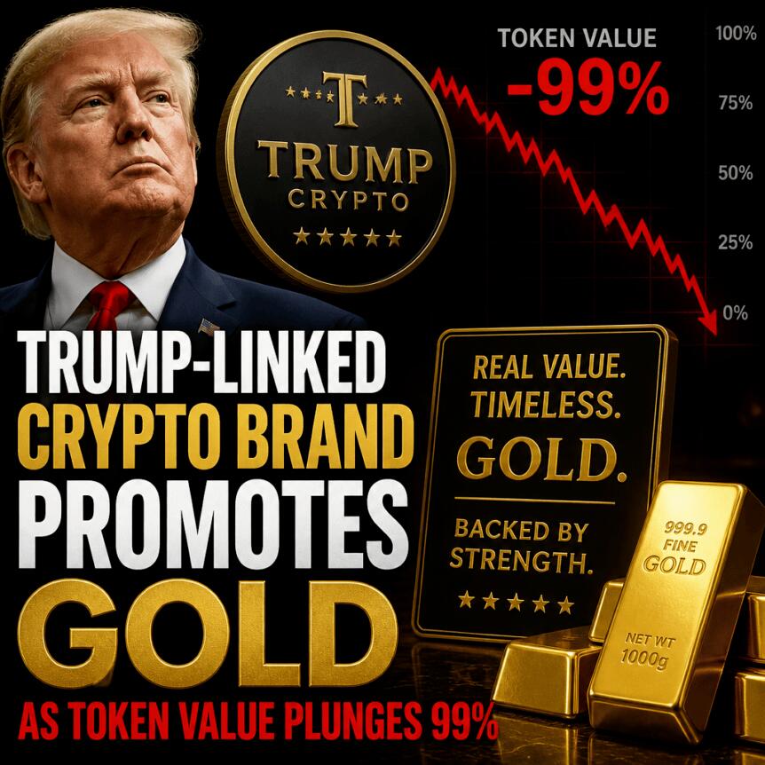 Trump-Linked Crypto Brand Promotes Gold As Token Value Plunges 99%