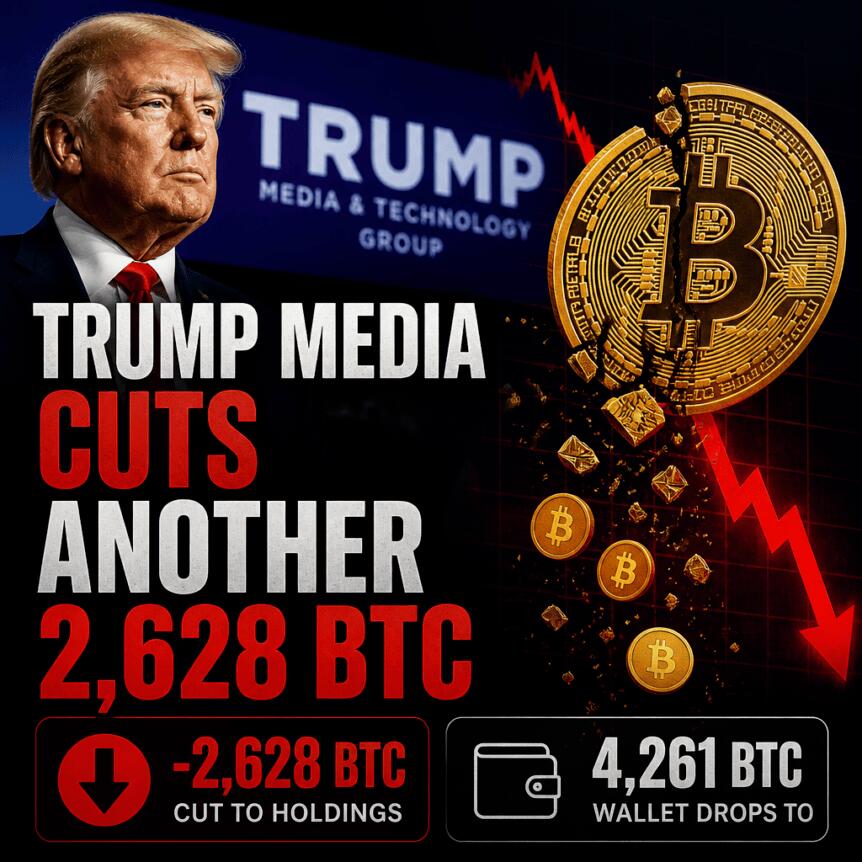 Trump Media Cuts Another 2,628 Btc; Wallet Drops To 4,261 Btc