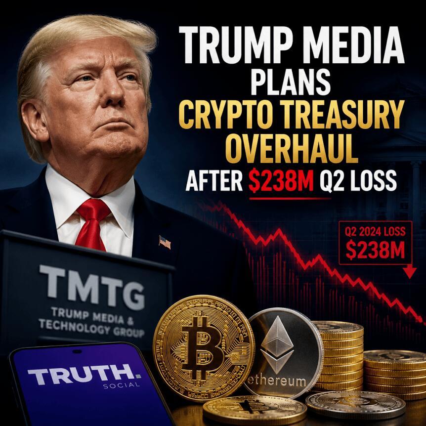 Trump Media Plans Crypto Treasury Overhaul After $238m Q2 Loss