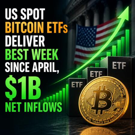 US Spot Bitcoin ETFs Deliver Best Week Since April, $1B Net Inflows Us Spot Bitcoin Etfs Deliver Best Week Since April, $1b Net Inflows