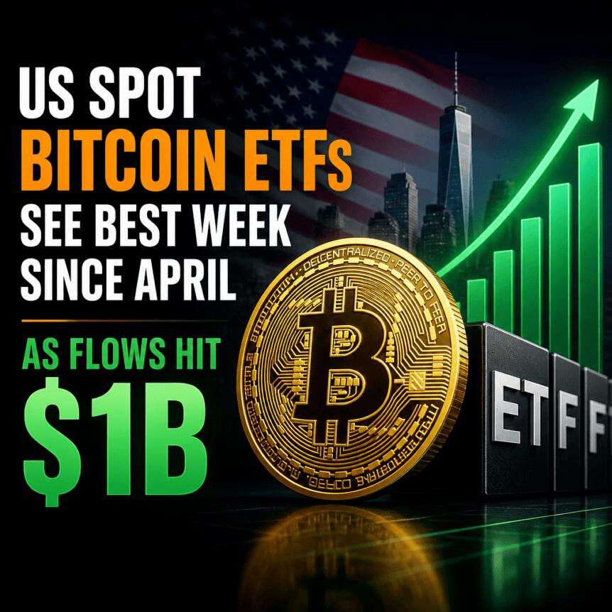 Us Spot Bitcoin Etfs See Best Week Since April As Flows Hit $1b