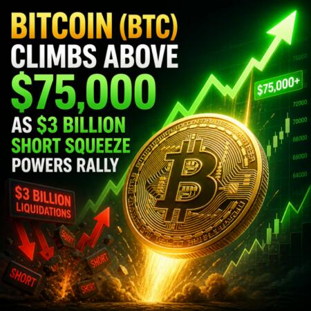 Bitcoin Btc Climbs Above 75 000 As 3 Billion Short Squeeze Powers Rally