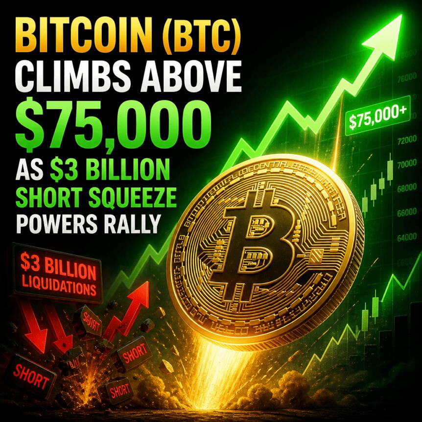 Bitcoin (BTC) Climbs Above $75,000 As $3 Billion Short Squeeze Powers Rally Bitcoin Btc Climbs Above 75 000 As 3 Billion Short Squeeze Powers Rally