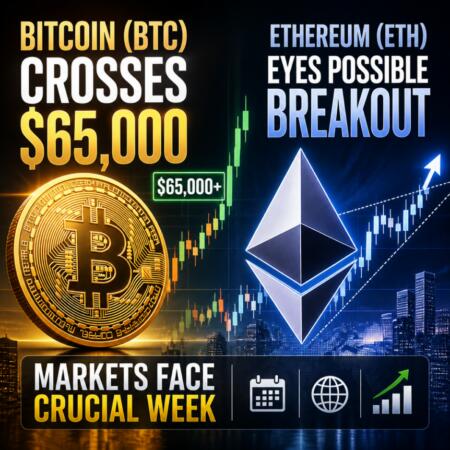 Bitcoin (BTC) Crosses $65,000, Ethereum (ETH) Eyes Possible Breakout, Markets Face Crucial Week Bitcoin Btc Crosses 65 000 Ethereum Eth Eyes Possible Breakout Markets Face Cruc
