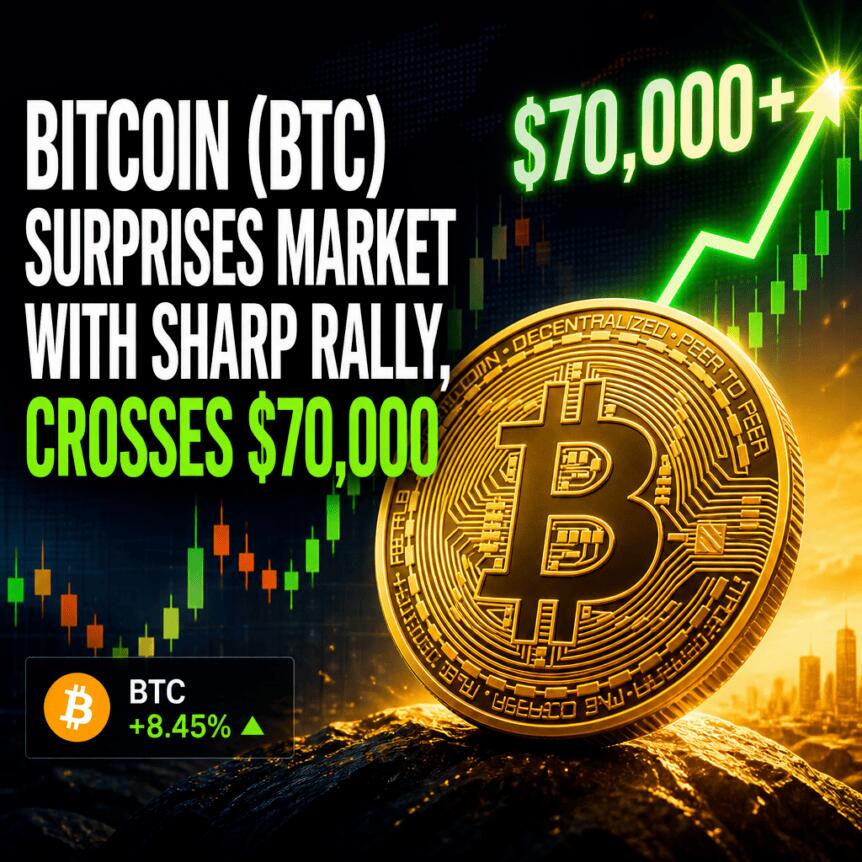 Bitcoin Btc Surprises Market With Sharp Rally Crosses 70 000