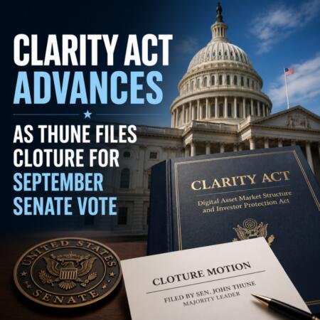 Clarity Act Advances As Thune Files Cloture For September Senate Vote