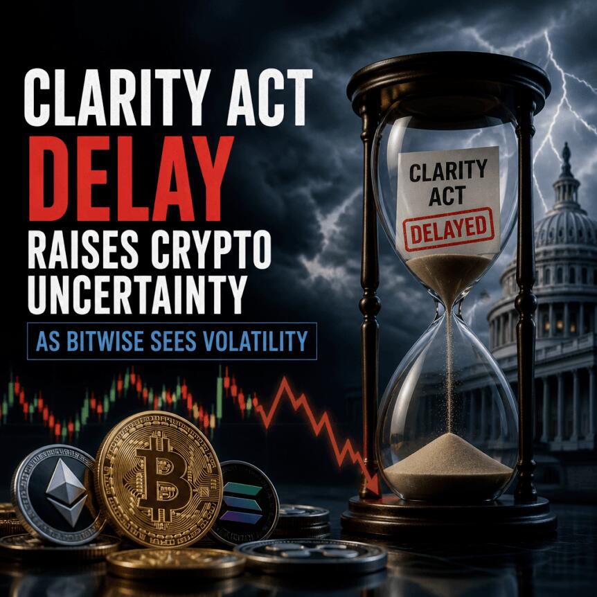 Clarity Act Delay Raises Crypto Uncertainty As Bitwise Sees Volatility