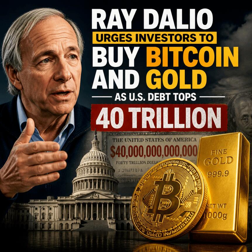Ray Dalio Urges Investors to Buy Bitcoin and Gold as U.S. Debt Tops 40 Trillion Ray Dalio Urges Investors To Buy Bitcoin And Gold As U S Debt Tops 40 Trillion