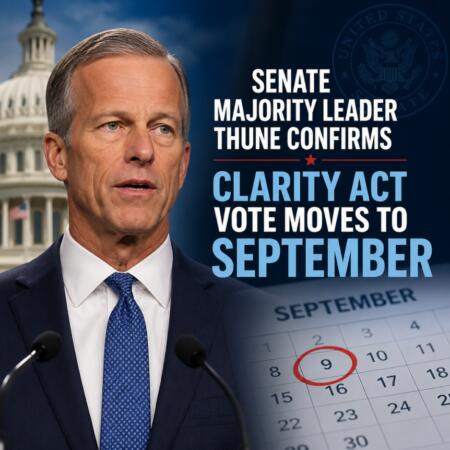 Senate Majority Leader Thune Confirms Clarity Act Vote Moves To September