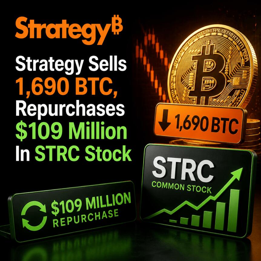 Strategy Sells 1,690 BTC, Repurchases $109 Million In STRC Stock Strategy Sells 1 690 Btc Repurchases 109 Million In Strc Stock