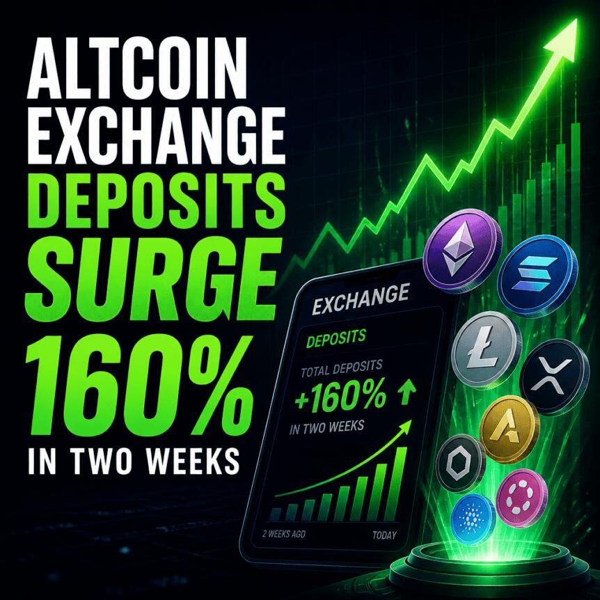 Altcoin Exchange Deposits Surge 160% in Two Weeks Altcoin Exchange Deposits Surge 160% In Two Weeks